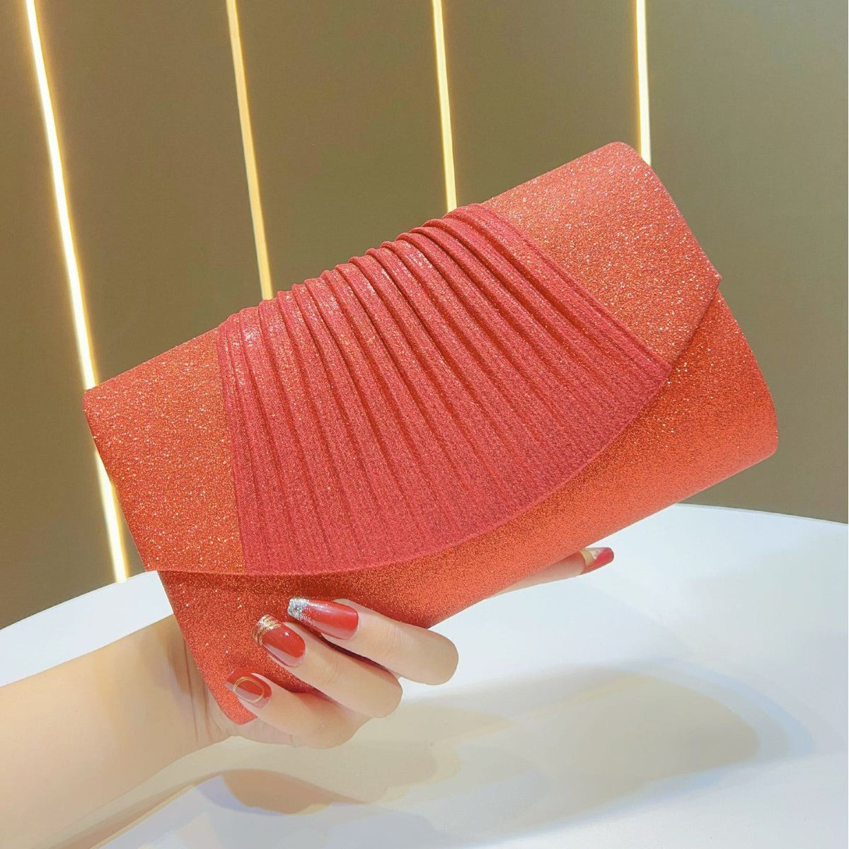 Glamorous Pleated Evening Clutch — product view 7