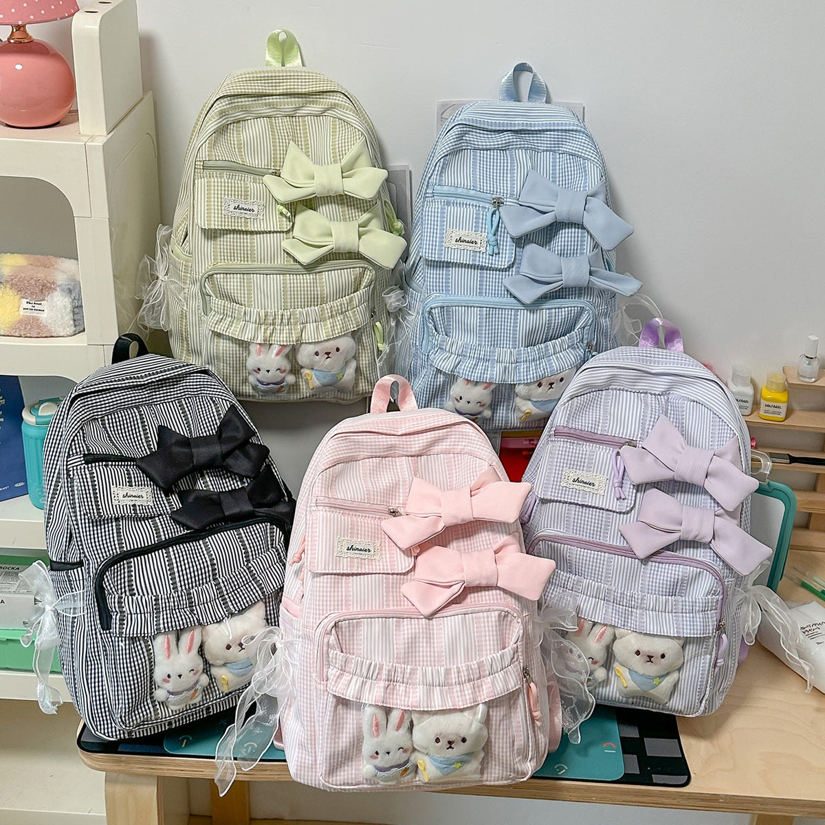 Decorative Bow-Embellished School Backpack LoungeYard — product view 4