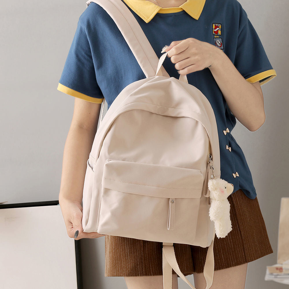 Casual Backpack with Plush Keychain LoungeYard — product view 2
