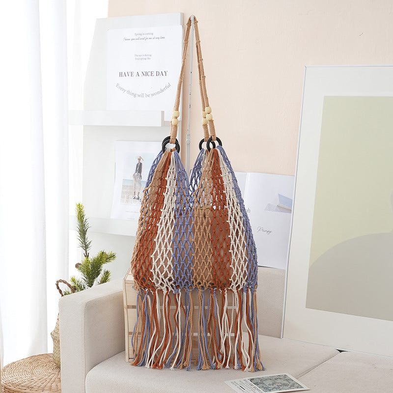 Handcrafted Macrame Tote Bag LoungeYard — product view 4