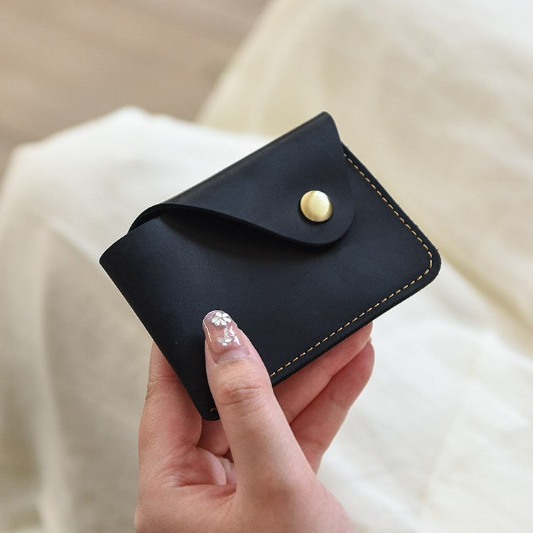 Premium Leather Buttoned Cardholder LoungeYard — product view 3