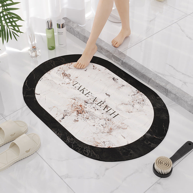 Elegant Marble Design Bathroom Mat LoungeYard — product view 1
