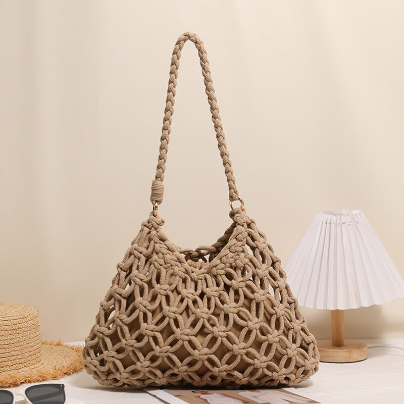 Handmade Macrame Shoulder Bag LoungeYard — product view 2