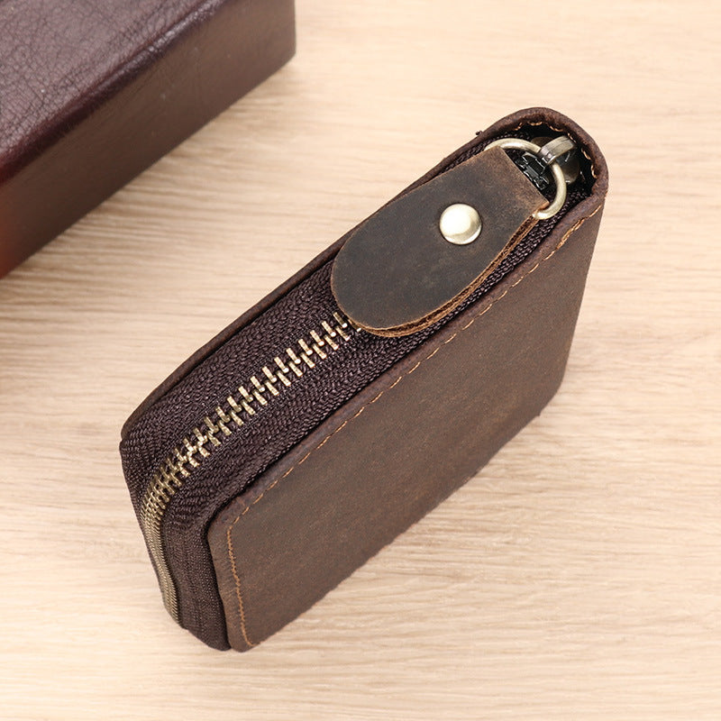 Leather Zippered Card Wallet LoungeYard — product view 1