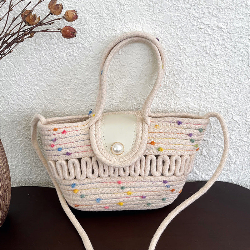 WoCharming Woven Mini Tote Bag LoungeYard — product view 4