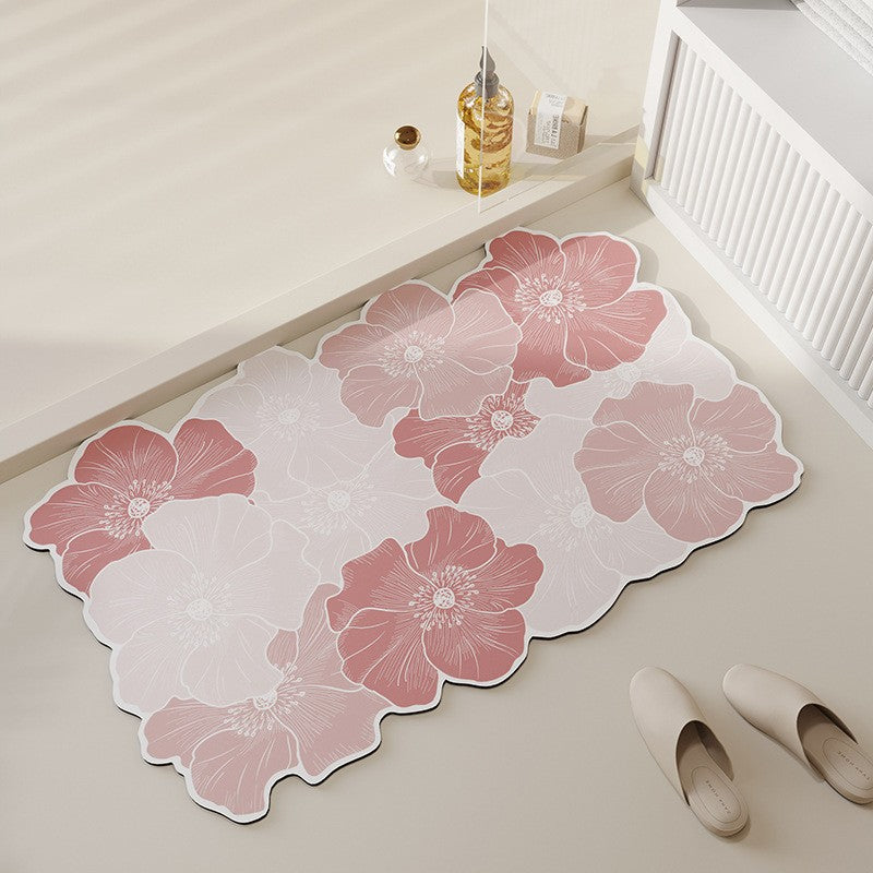 Decorative Floral Pattern Bathroom Mat — product view 2