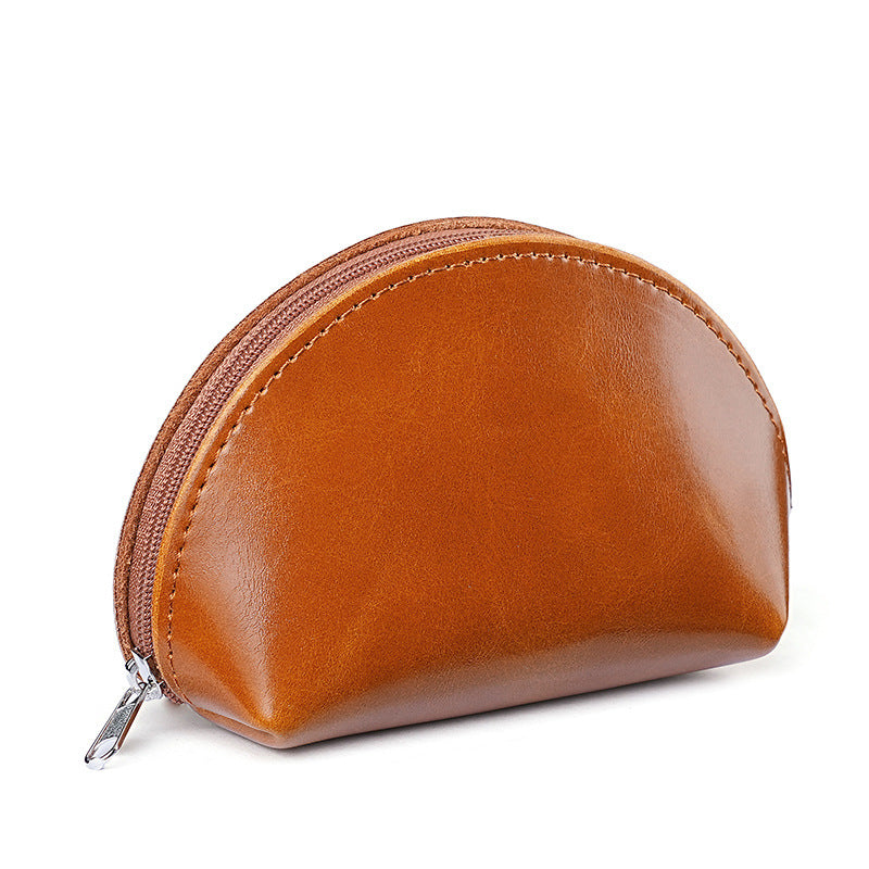 Premium Leather Zippered Coin Pouch — product view 1