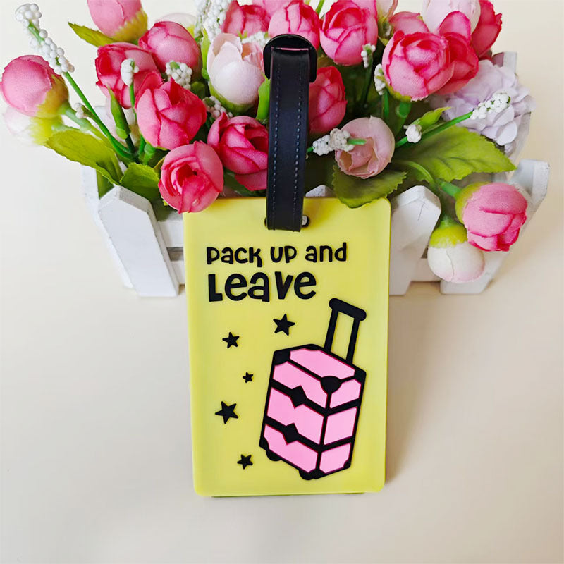 Unisex Vibrant Geometric Pattern Luggage Tag LoungeYard — product view 3