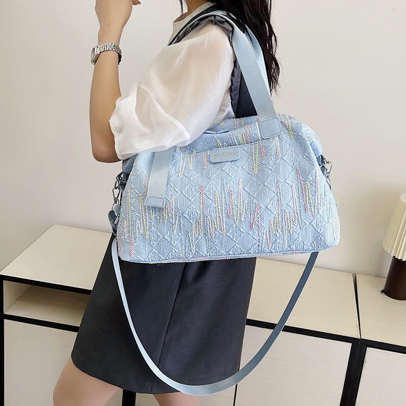 Chic Textured Travel Duffle Bag LoungeYard — product view 2