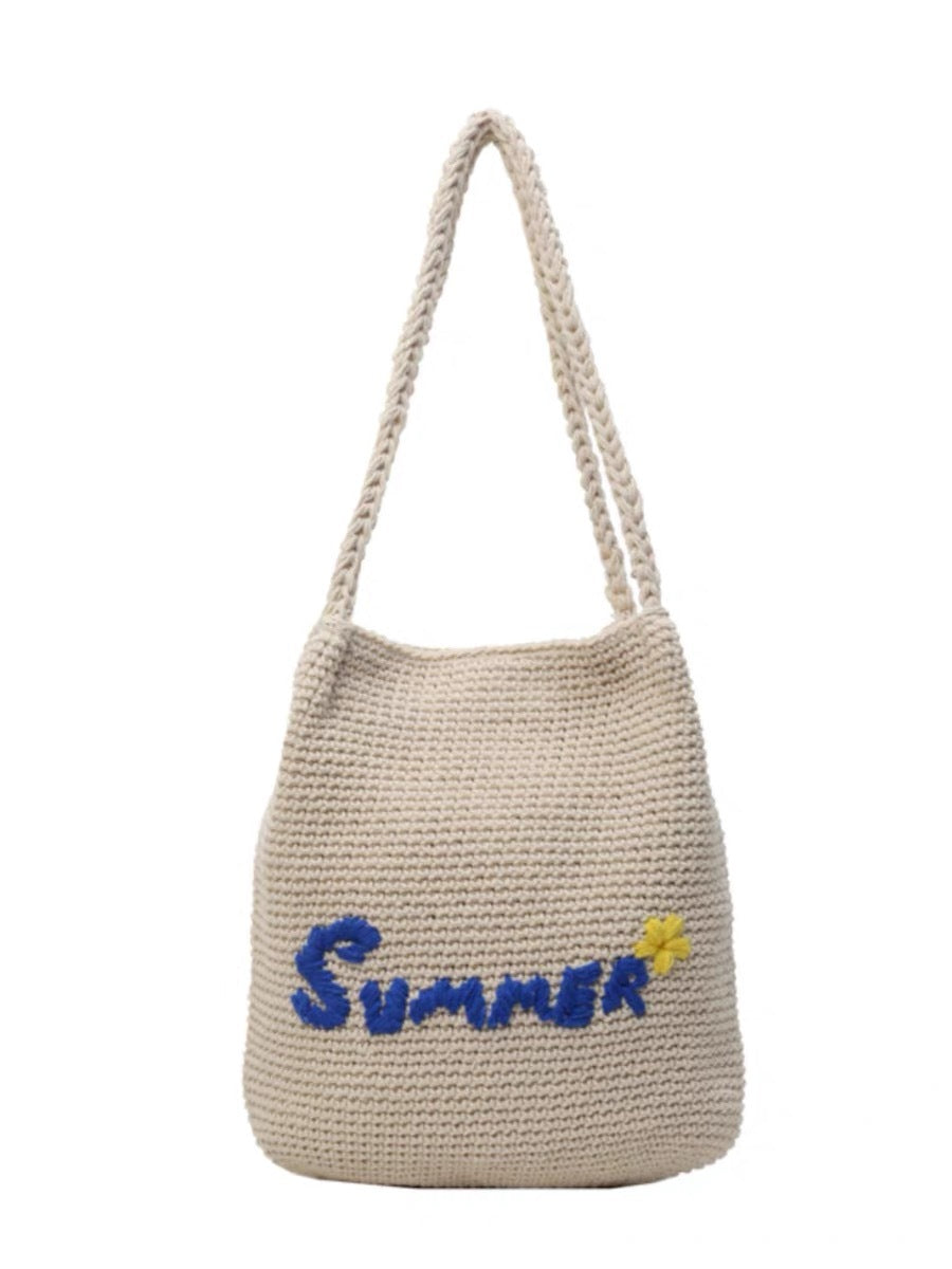 Macrame Drawstring Bag with Summer Motif LoungeYard — product view 7