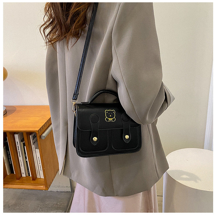 Cute Cartoon-Embellished Mini Satchel — product view 1