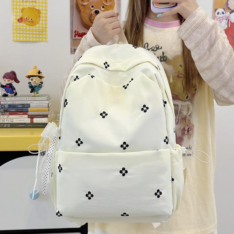 Floral Embroidered Casual Backpack LoungeYard — product view 1