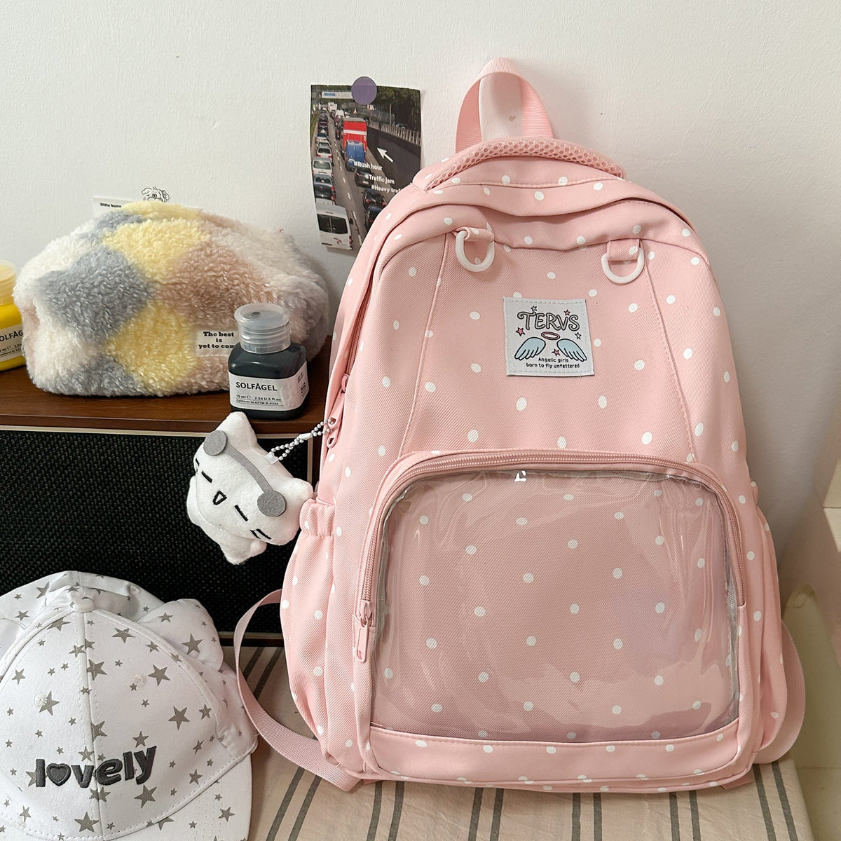 Cute Polka Dot Backpack LoungeYard 1791205345 — product view 7