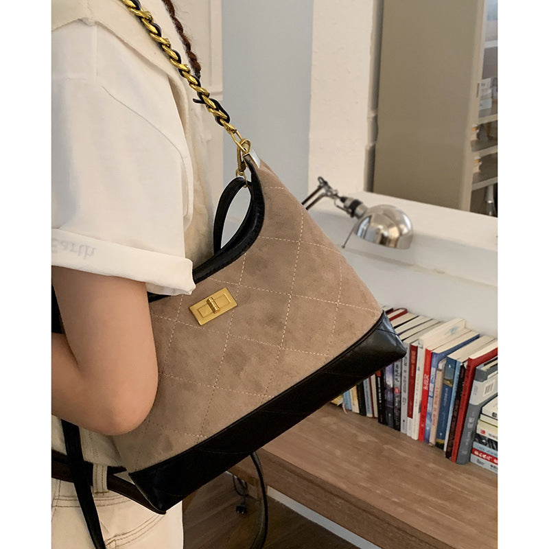 Quilted Suede Hobo Handbag LoungeYard — product view 1
