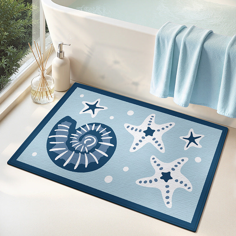 Coastal Shell Pattern Bath Mat — product view 4
