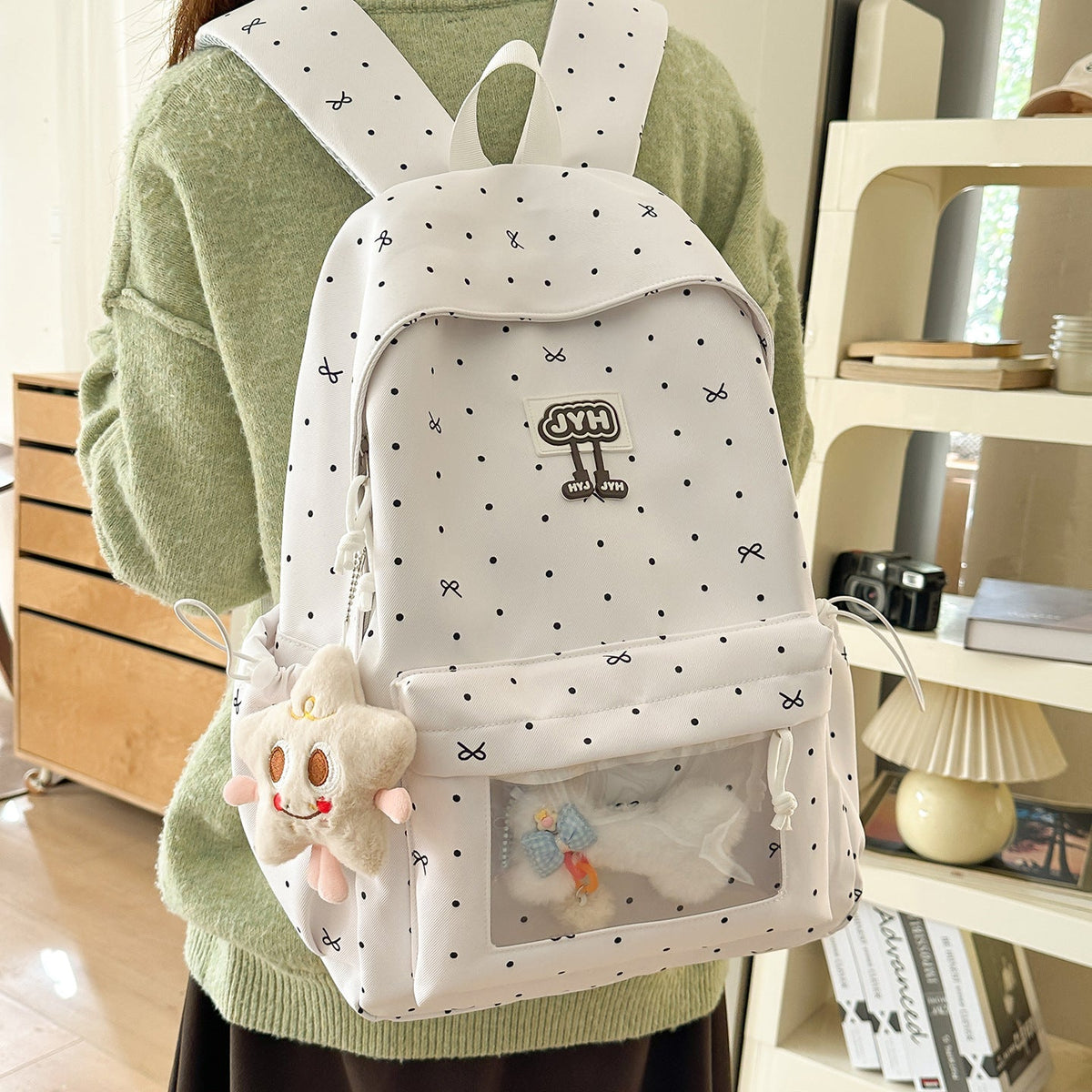 Cute Polka Dot Backpack LoungeYard — product view 1