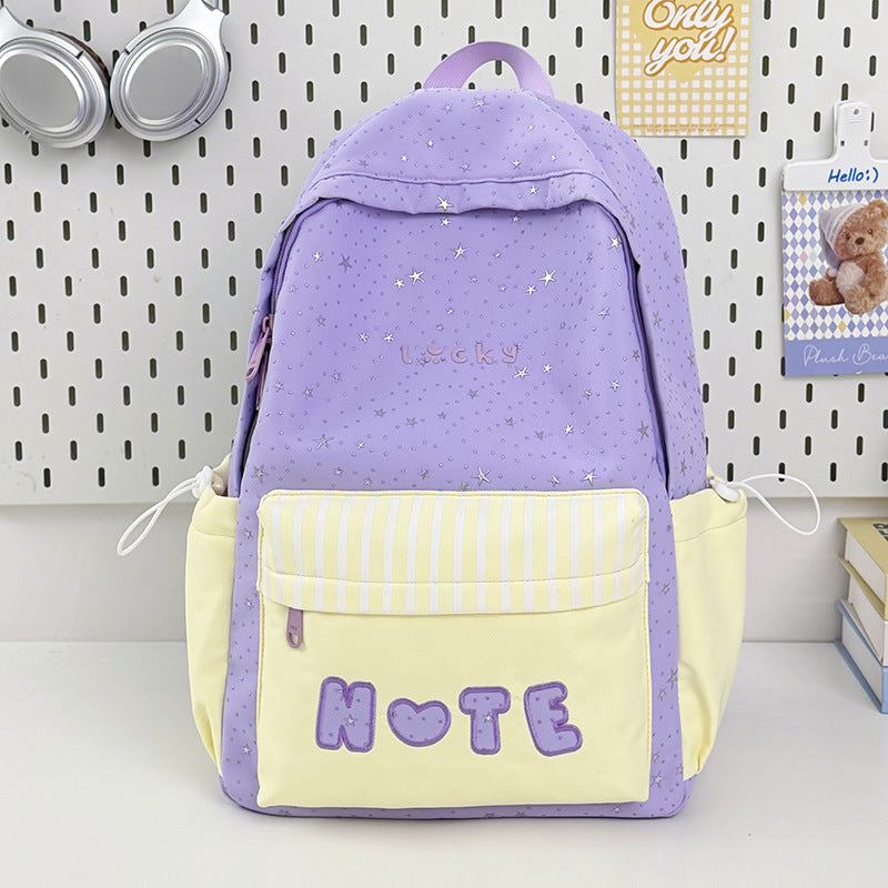 Cute Illustrated Star-Embellished Backpack LoungeYard — product view 6