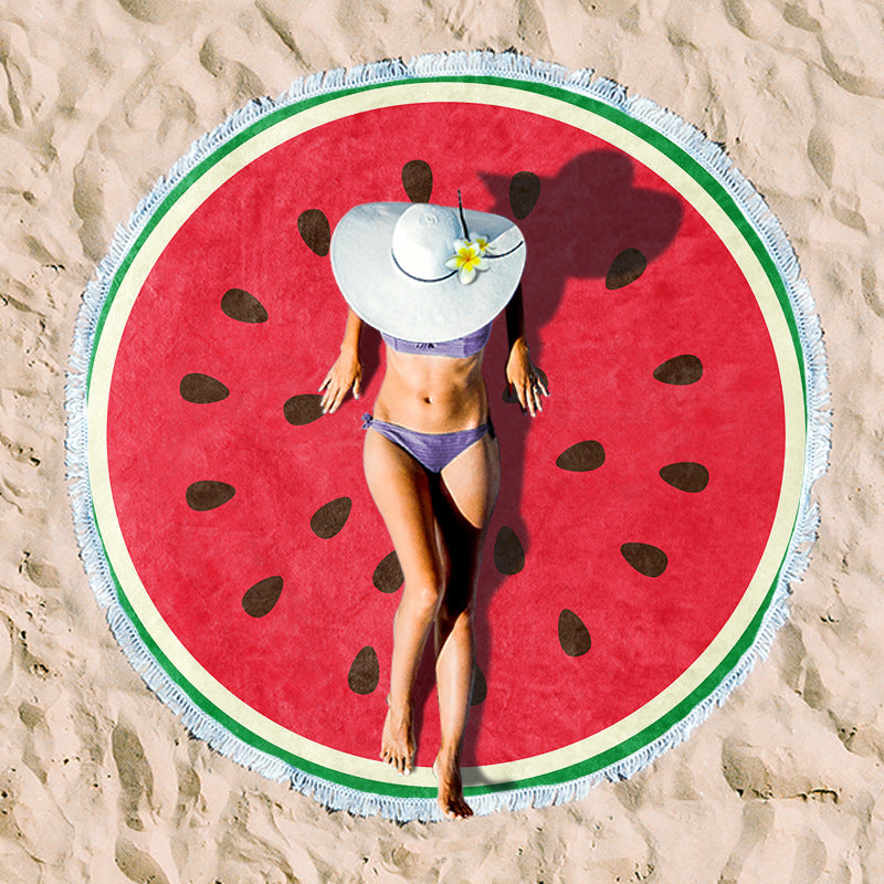 Rundstrand towel with unique sunset design LoungeYard — product view 1