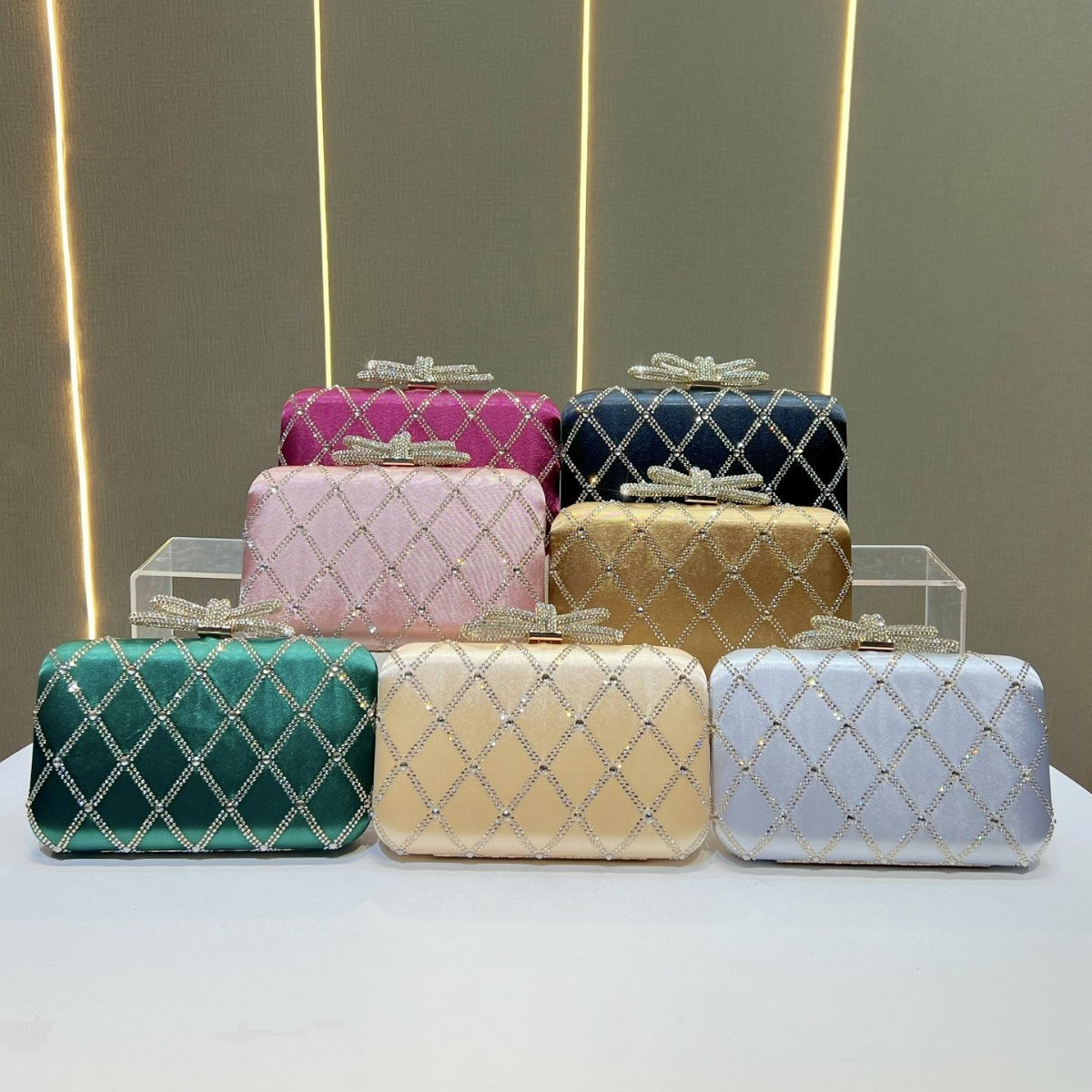 Decorative Rhinestone-Studded Evening Clutch — product view 4
