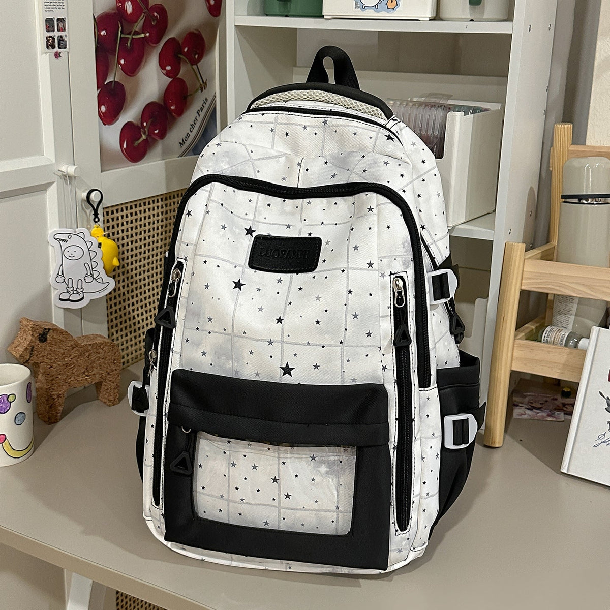 Star-Patterned Multi-Compartment Backpack LoungeYard — product view 6