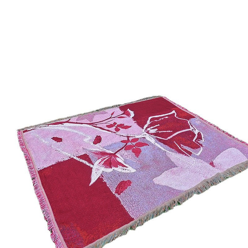 Artistic Floral Pattern Throw Blanket — product view 5