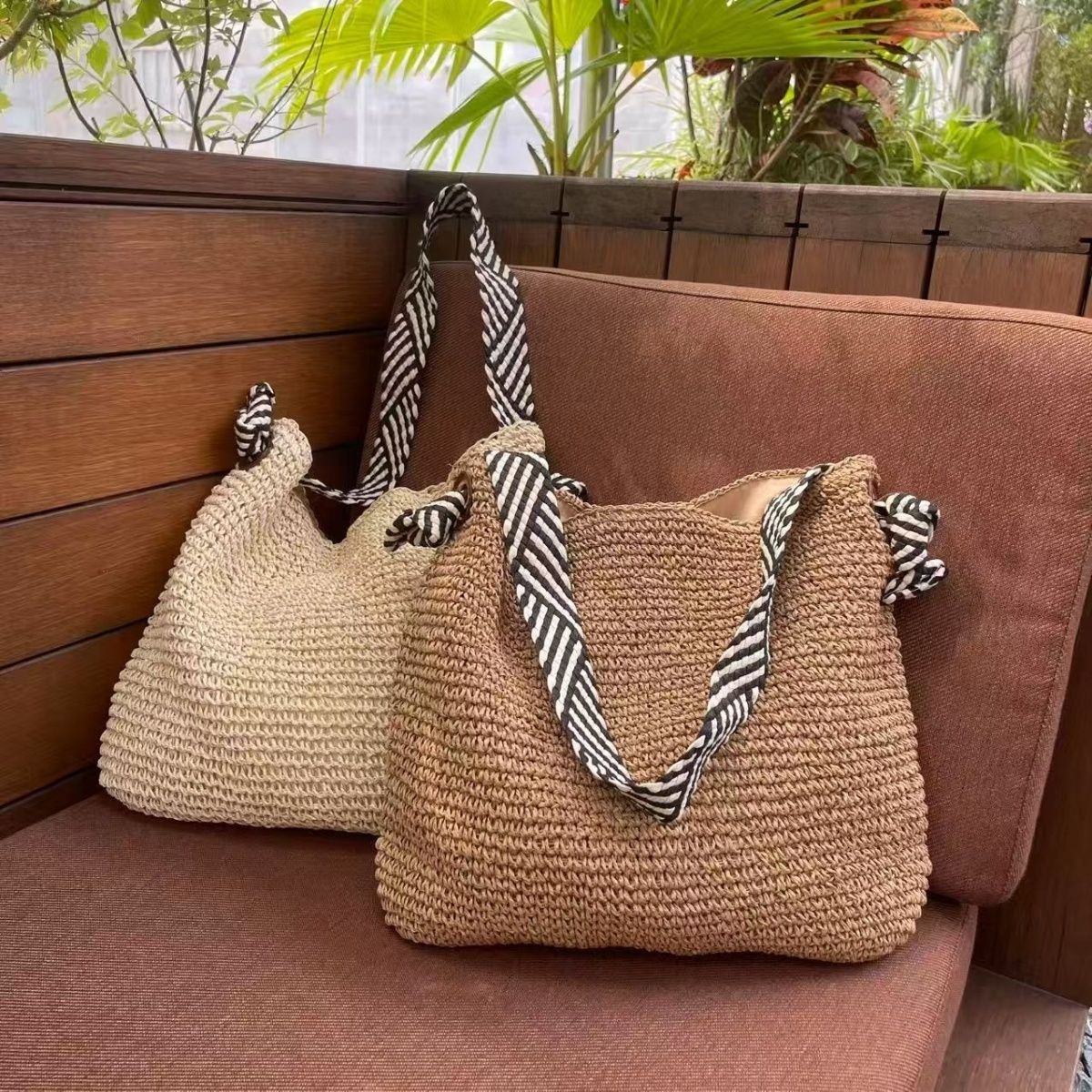 Large Handwoven Basket Shopper LoungeYard — product view 3