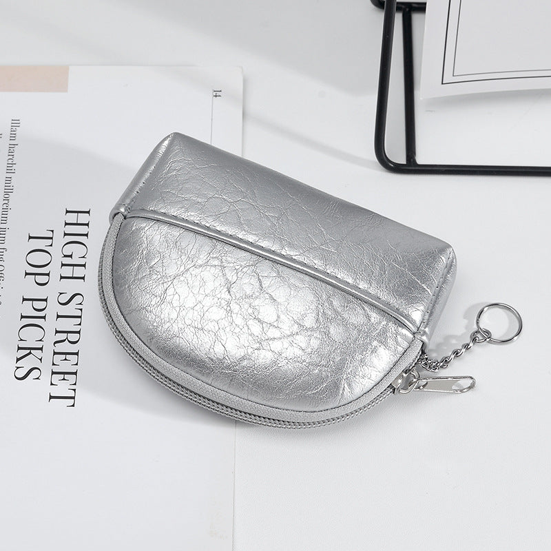 Metallic Zippered Coin Pouch — product view 1