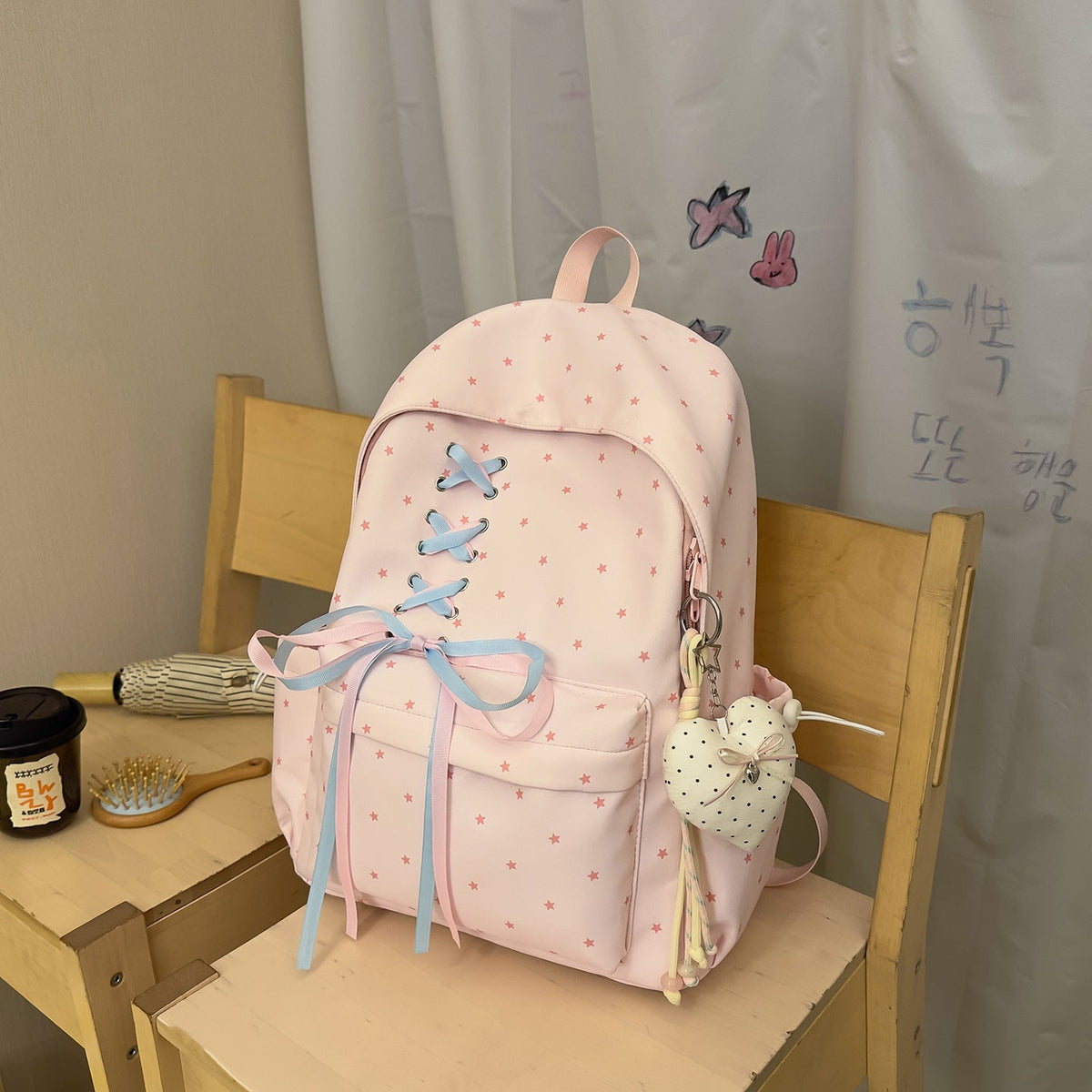 Charming Star-Embellished Backpack LoungeYard — product view 6