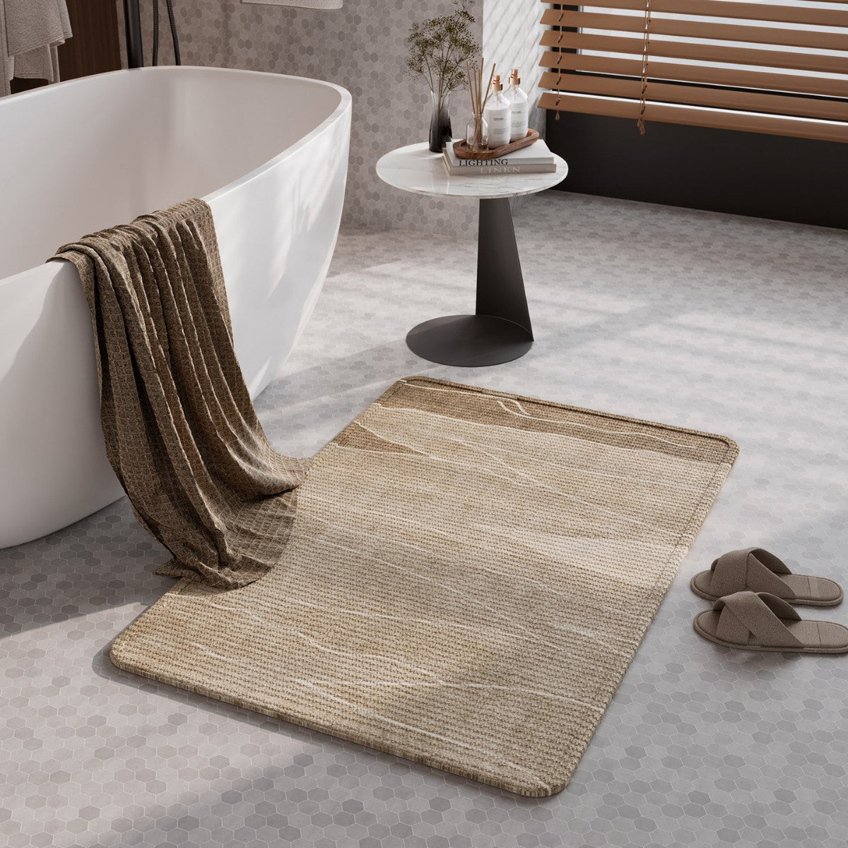 Natural Fiber Absorbent Bathroom Mat — product view 1
