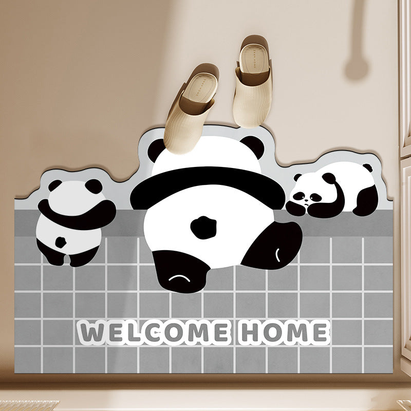 Cartoon Cat-Themed Bath Mat — product view 1