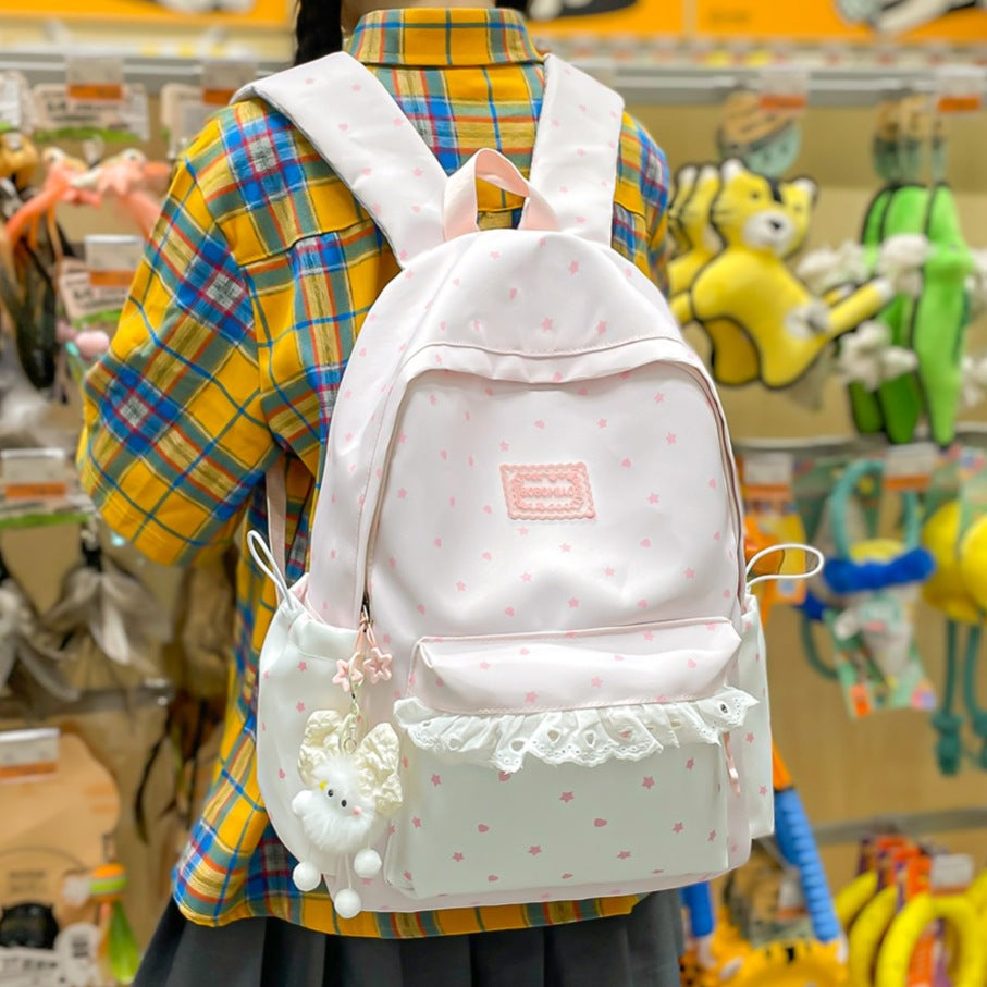 Playful Star-Patterned Backpack LoungeYard — product view 1