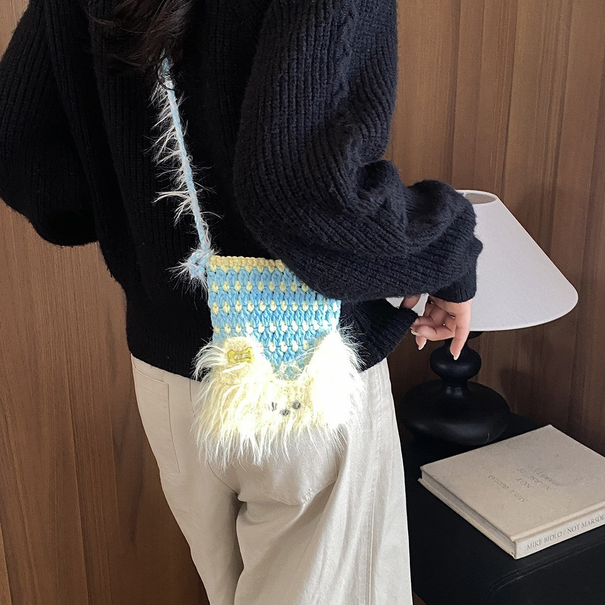 Cute Animal-Themed Plush Drawstring Pouch — product view 6