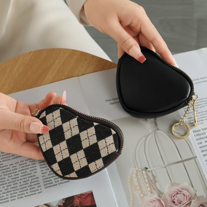 Heart-Shaped Zippered Coin Pouch — product view 4