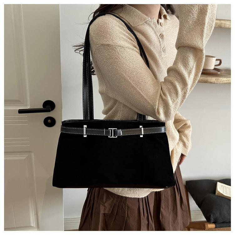 Suede Handheld Satchel — product view 2