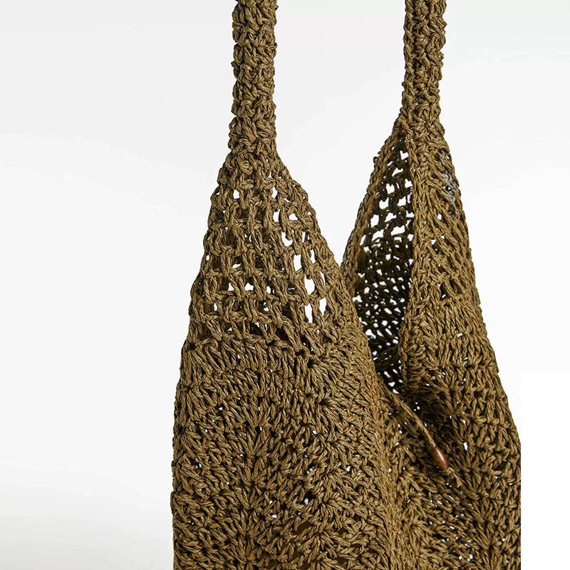 Hand-crocheted tote with deep slit LoungeYard — product view 3