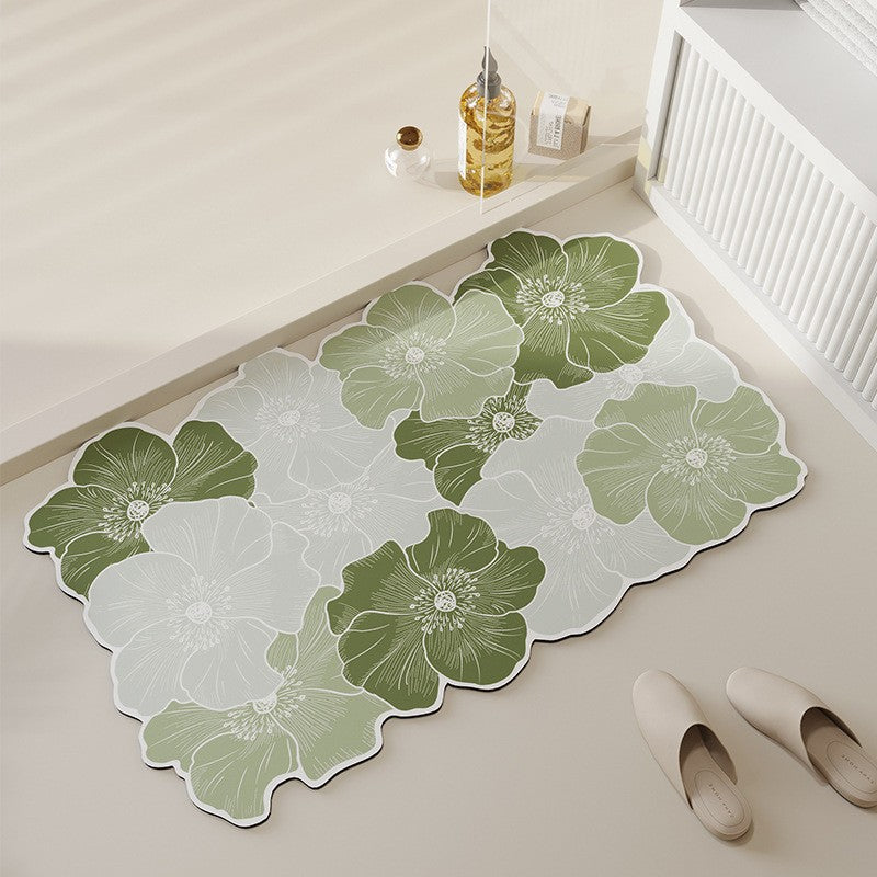 Decorative Floral Pattern Bathroom Mat — product view 3