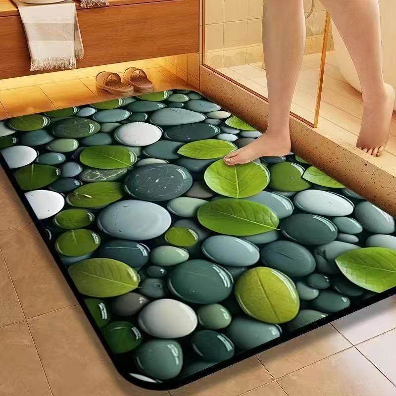 Textured Stone Pattern Bath Mat — product view 3