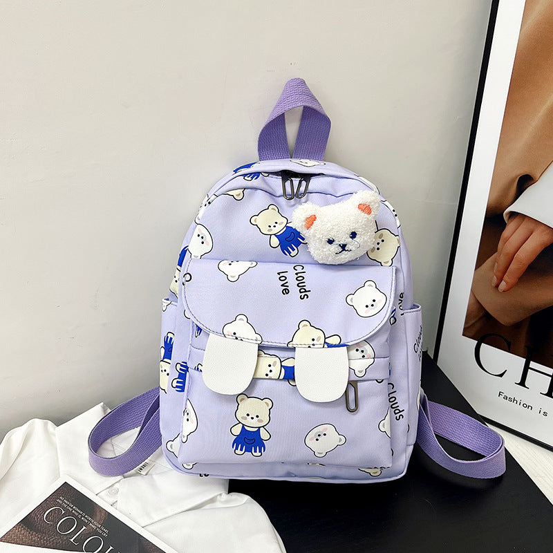 Cute Plush Bear-Themed Mini Backpack LoungeYard — product view 2