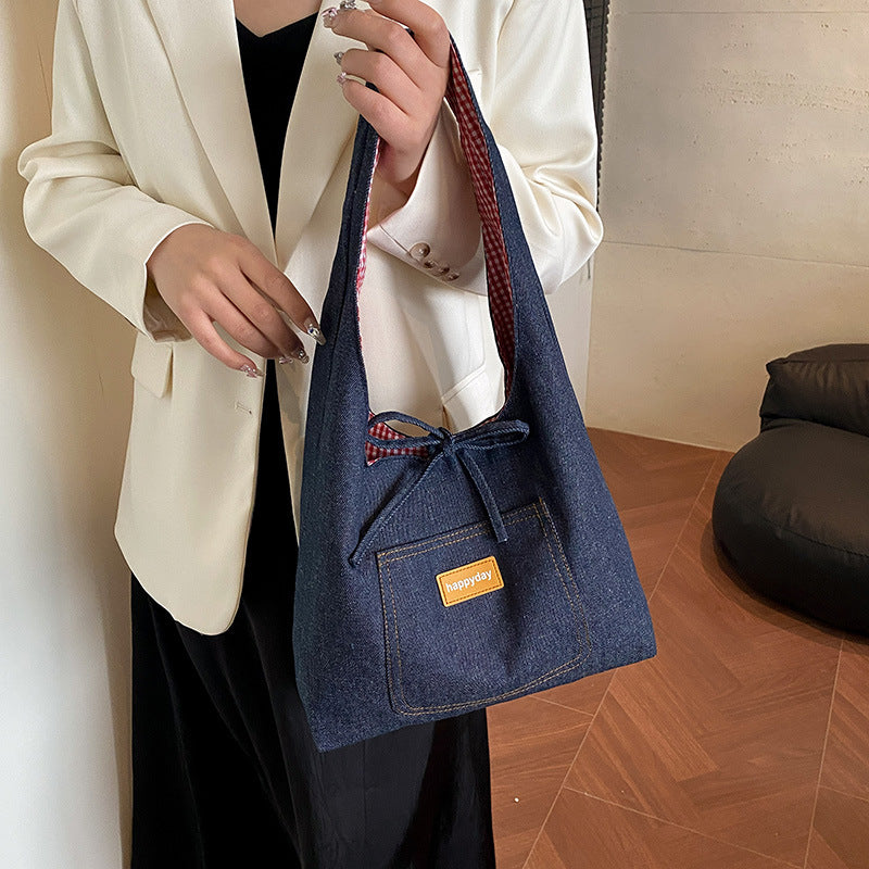 Trendy Denim Shoulder Bag LoungeYard — product view 2