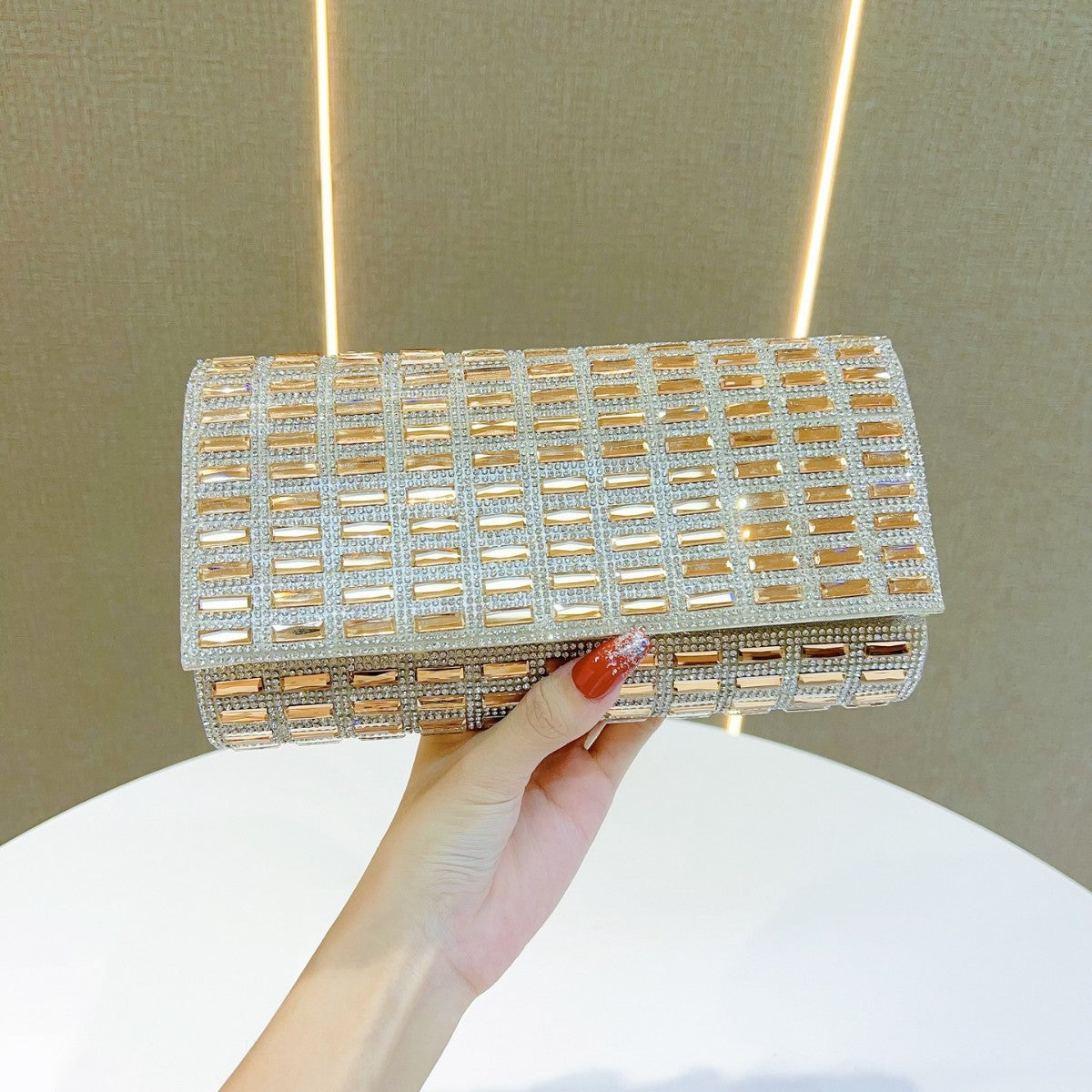 Glamorous Crystal-Studded Evening Clutch — product view 1
