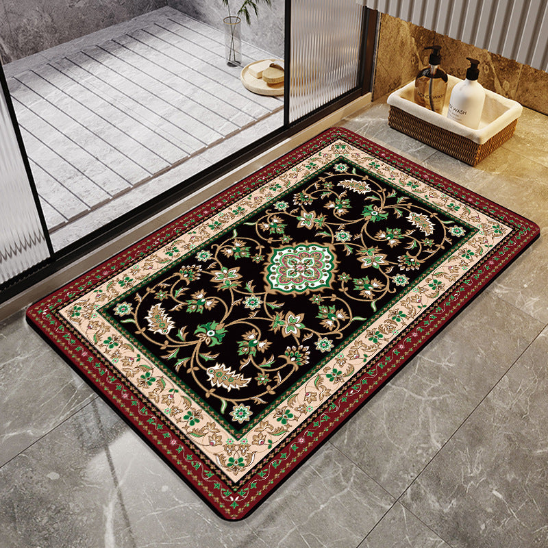 Elegant Floral Bathroom Area Mat LoungeYard — product view 5