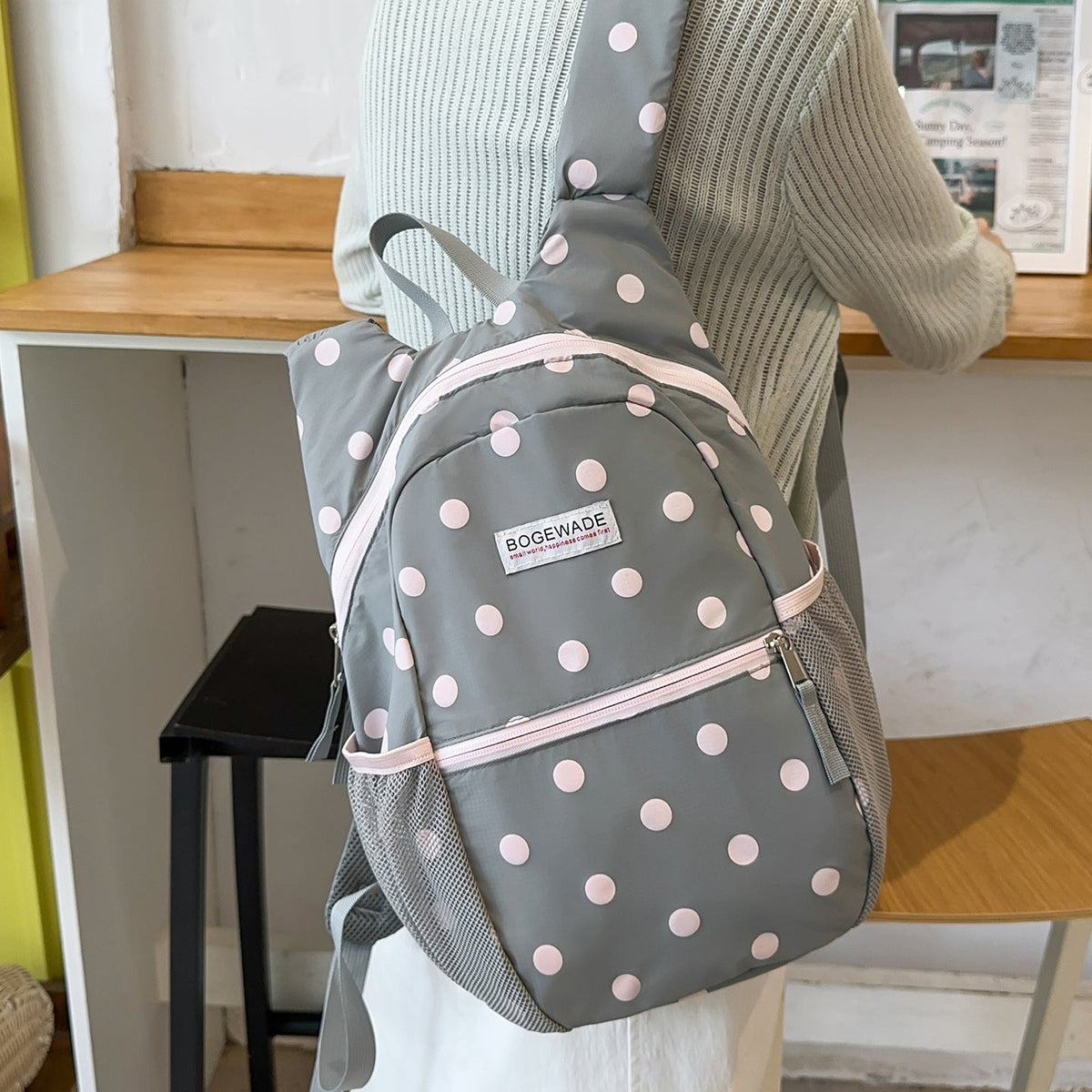 Fun Polka Dot Backpack LoungeYard — product view 3
