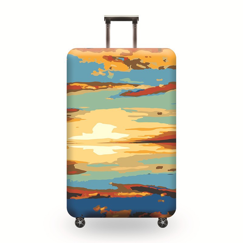 Hard-Shell Trolley with Marble Print and Telescopic Handle — product view 3