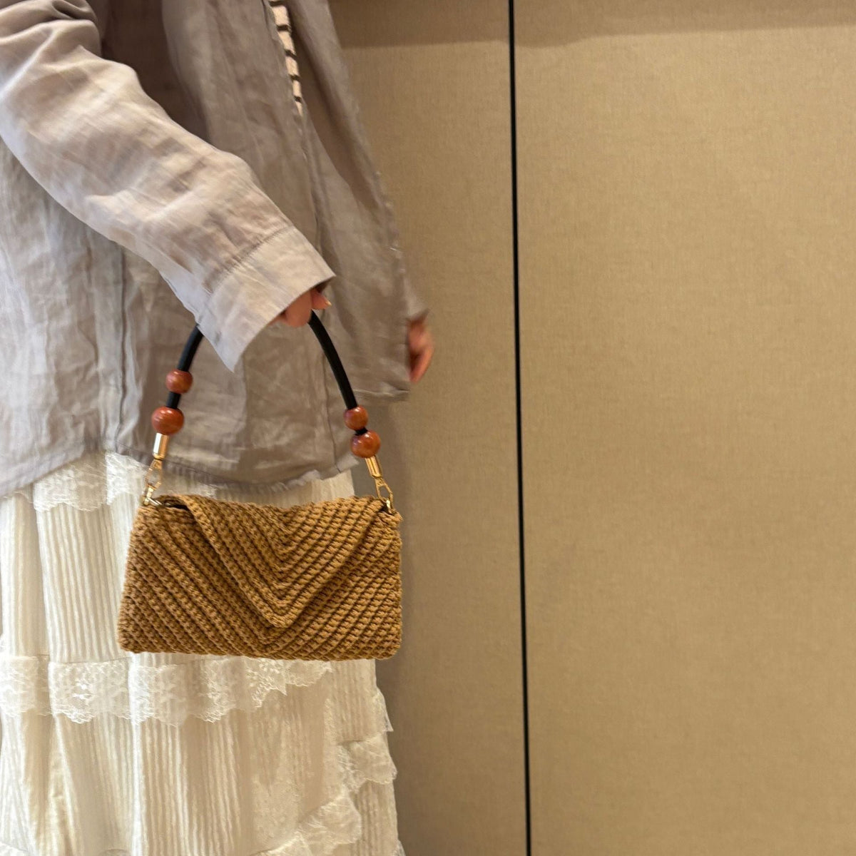 Elegant Woven Shoulder Bag LoungeYard — product view 3