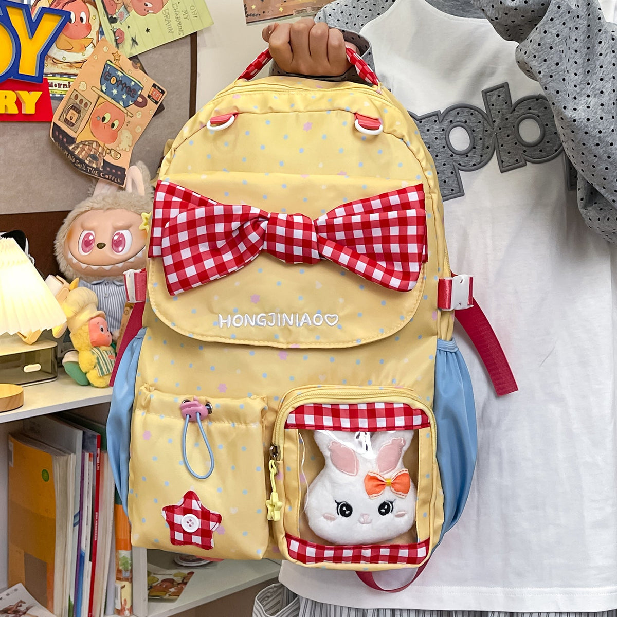 Playful Bow-Embellished Backpack LoungeYard — product view 2