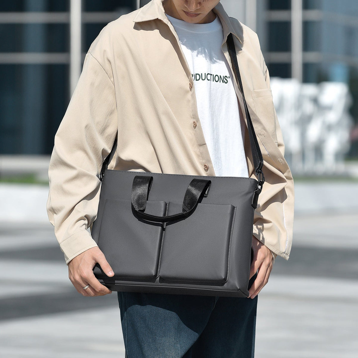 Stylish Multi-Pocket Business Tote Bag LoungeYard — product view 4
