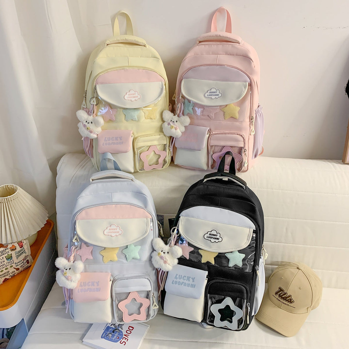 Deluxe Star-Embellished Casual Backpack LoungeYard — product view 4