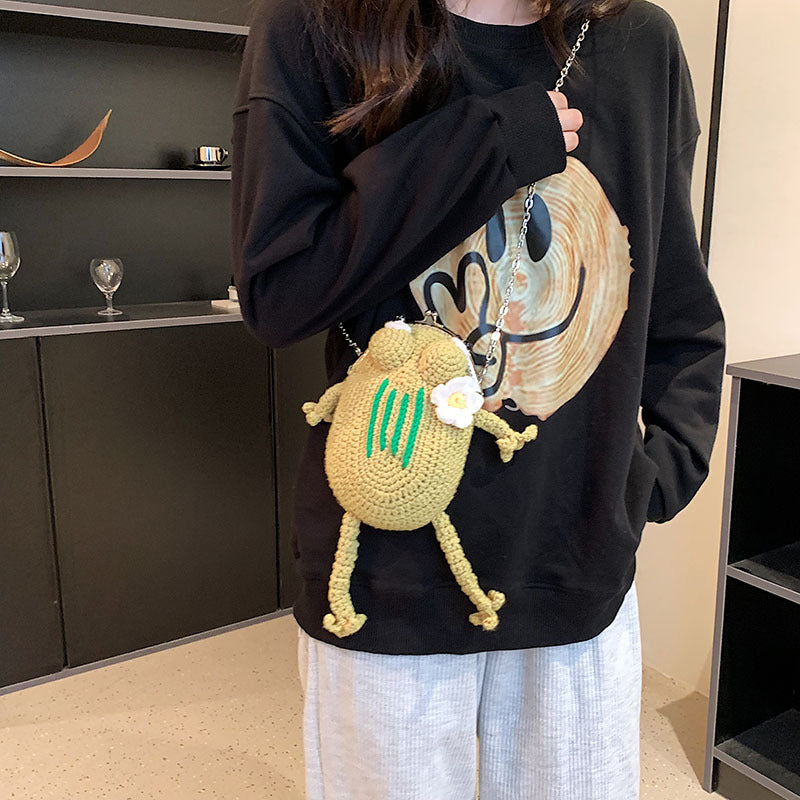 Frog-Shaped Crochet Mini Handbag — product view 2