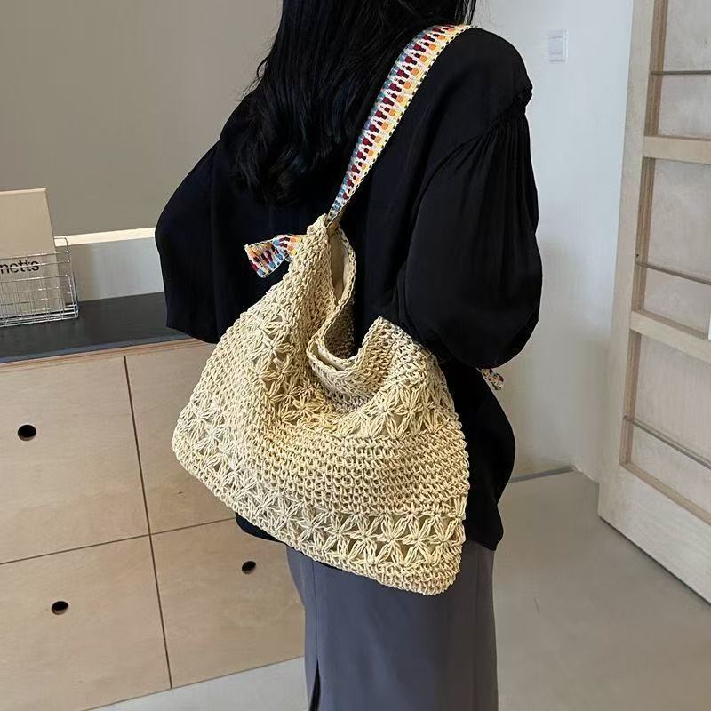 Handcrafted tote bag with colorful shoulder strap LoungeYard — product view 6