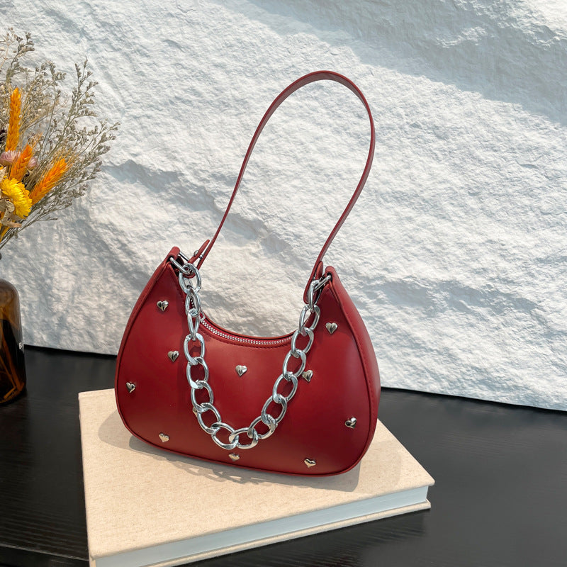 Chic Heart-Embellished Shoulder Bag LoungeYard — product view 2